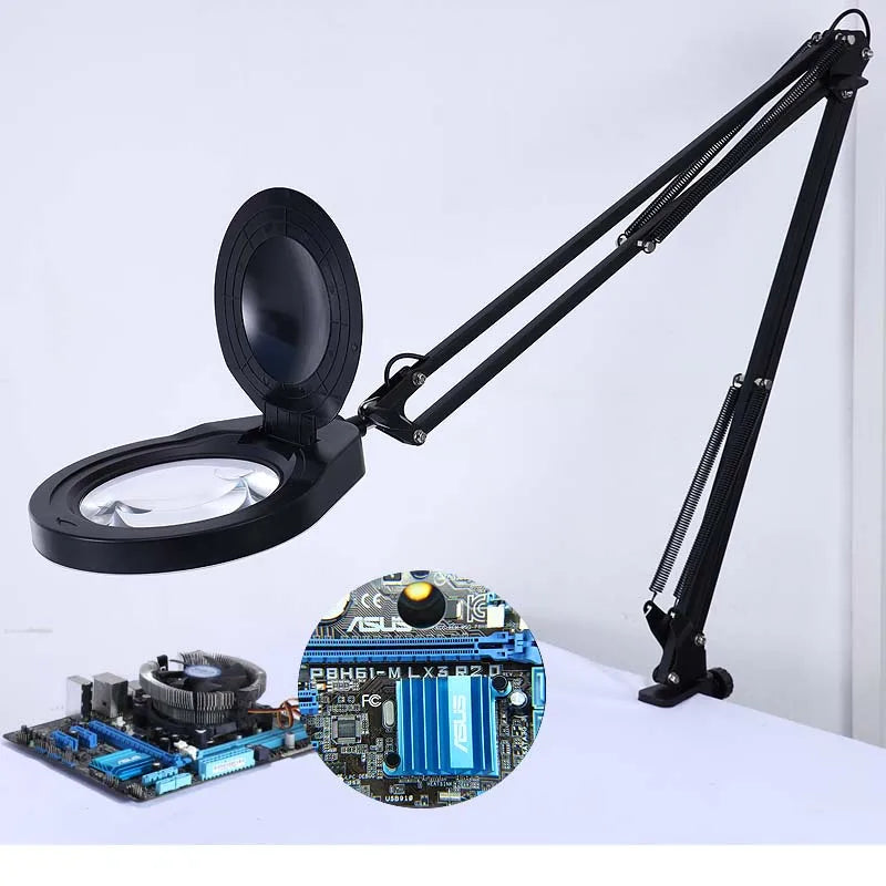 New arrival 10X Illuminated Magnifier  80 LED Magnifying Glass for Soldering Iron Repair/Table Lamp/Skincare Beauty Tool