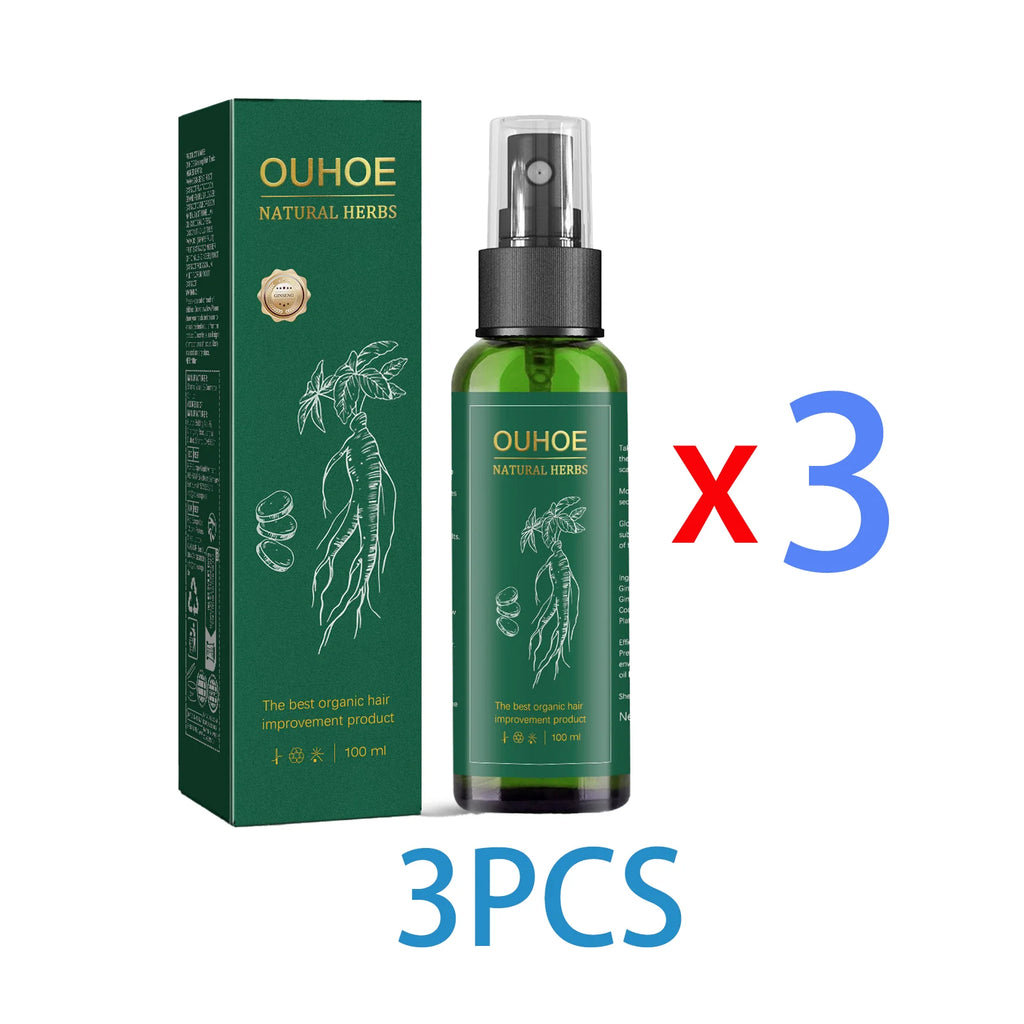 Ouhoe Ginseng Hair Growth Serum 100ml Nourish Scalp Bioactive Formula Promote Hair Regrowth Reduce Hair Fall Strengthen Roots