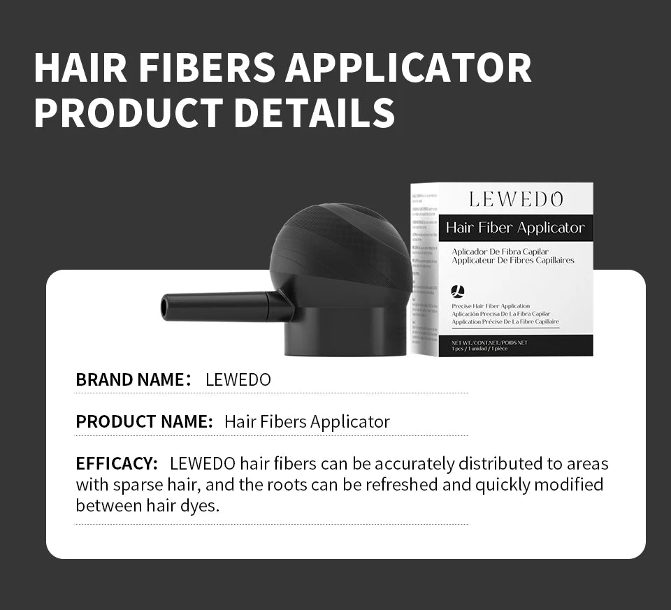 Hair Fibers Powder Instant Hair Growth Fiber Keratin Thickening Spray Applicator Hair Building Fibers Hair Loss Regrowth Powder