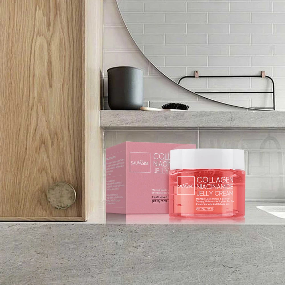 50g Collagen Jelly Cream Niacinamide Tightening Soothing Moisturizing Anti-Aging Firmness Hydration Skincare 100ml Face Gel