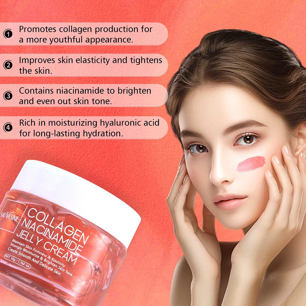 50g Collagen Jelly Cream Niacinamide Tightening Soothing Moisturizing Anti-Aging Firmness Hydration Skincare 100ml Face Gel