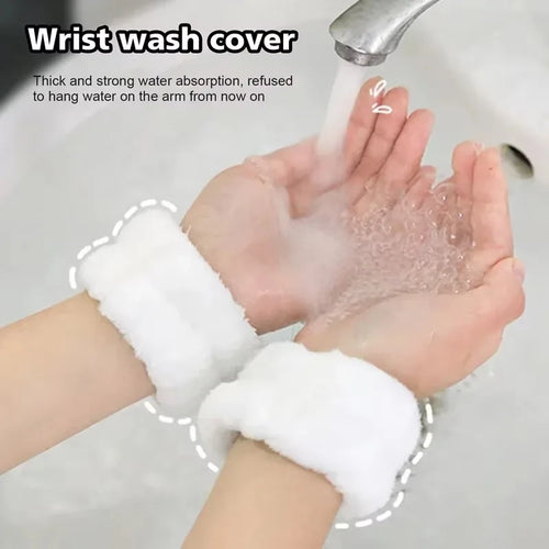 1-10Pairs Flannel Skincare Spa Wristband Makeup Facial Wrist Washband Face Towel Wash Bow Headband Scrunchie Set for Women