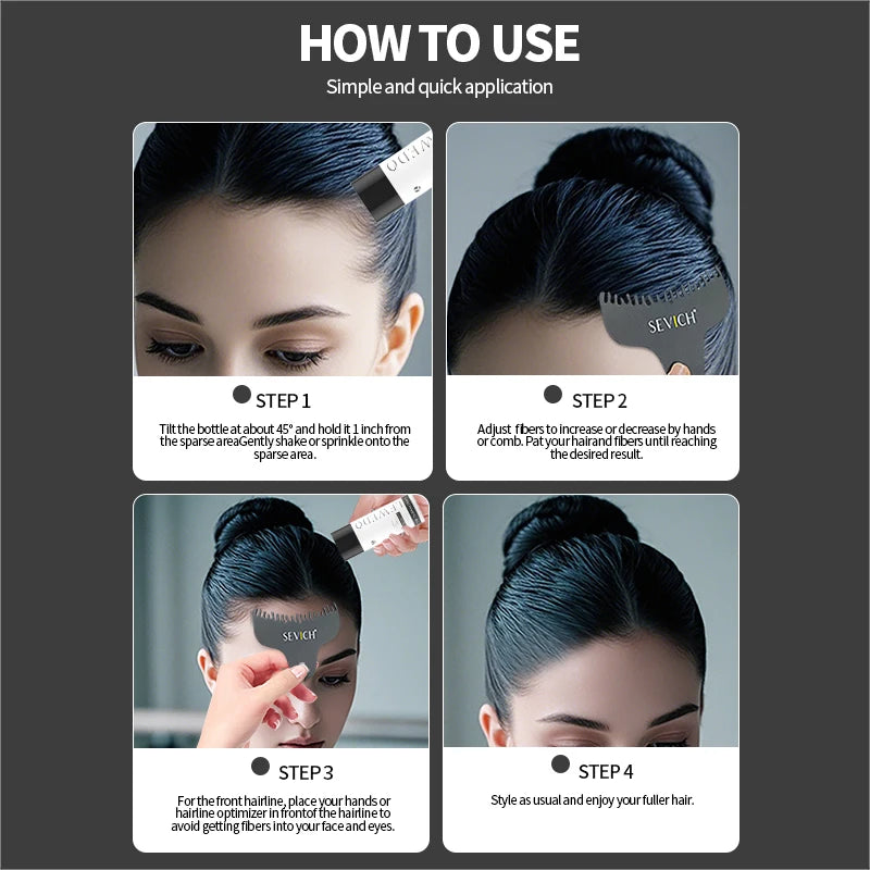 Hair Fibers Powder Instant Hair Growth Fiber Keratin Thickening Spray Applicator Hair Building Fibers Hair Loss Regrowth Powder