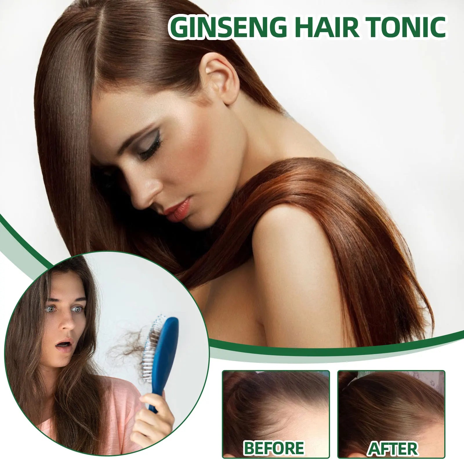 Ouhoe Ginseng Hair Growth Serum 100ml Nourish Scalp Bioactive Formula Promote Hair Regrowth Reduce Hair Fall Strengthen Roots
