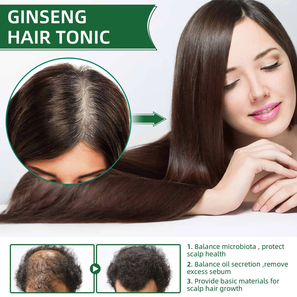 Ouhoe Ginseng Hair Growth Serum 100ml Nourish Scalp Bioactive Formula Promote Hair Regrowth Reduce Hair Fall Strengthen Roots