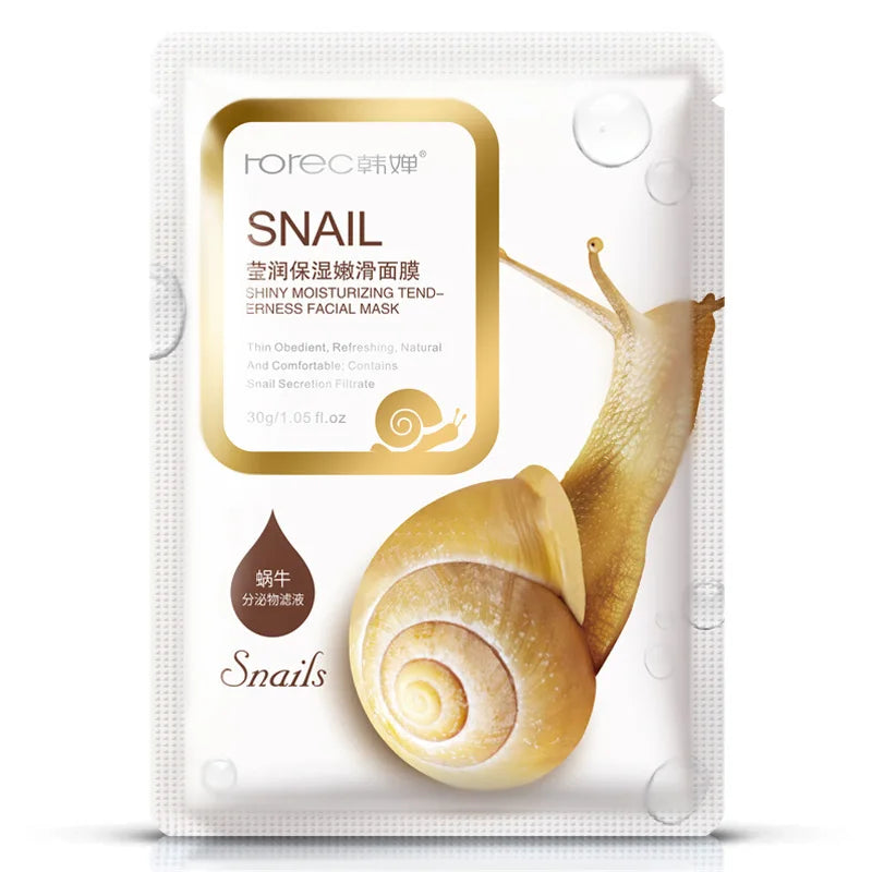 30pcs BIOAQUA skincare Face Masks Women Face skin care Sheet Mask Moisturizing Anti-wrinkle Hydrating Snail Korean Facial Mask