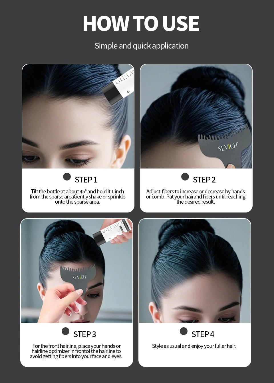 Hair Fibers Powder Instant Hair Growth Fiber Keratin Thickening Spray Applicator Hair Building Fibers Hair Loss Regrowth Powder