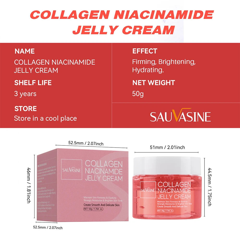 50g Collagen Jelly Cream Niacinamide Tightening Soothing Moisturizing Anti-Aging Firmness Hydration Skincare 100ml Face Gel