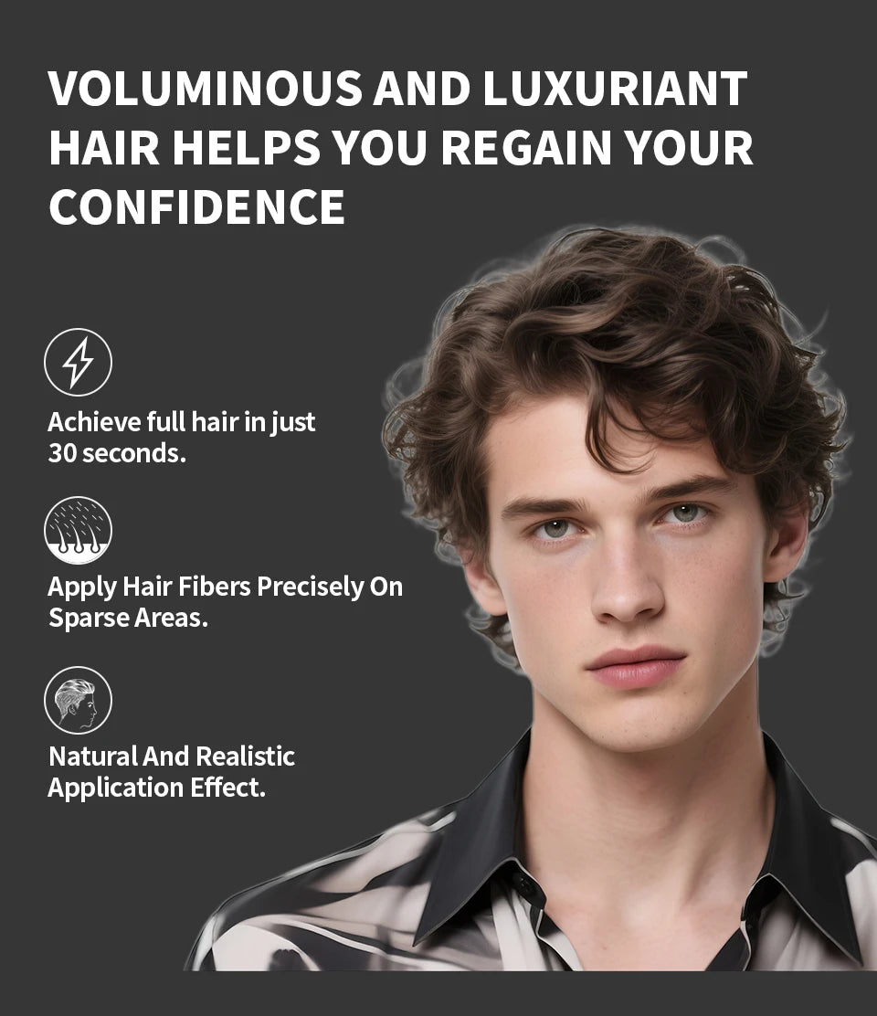 Hair Fibers Powder Instant Hair Growth Fiber Keratin Thickening Spray Applicator Hair Building Fibers Hair Loss Regrowth Powder
