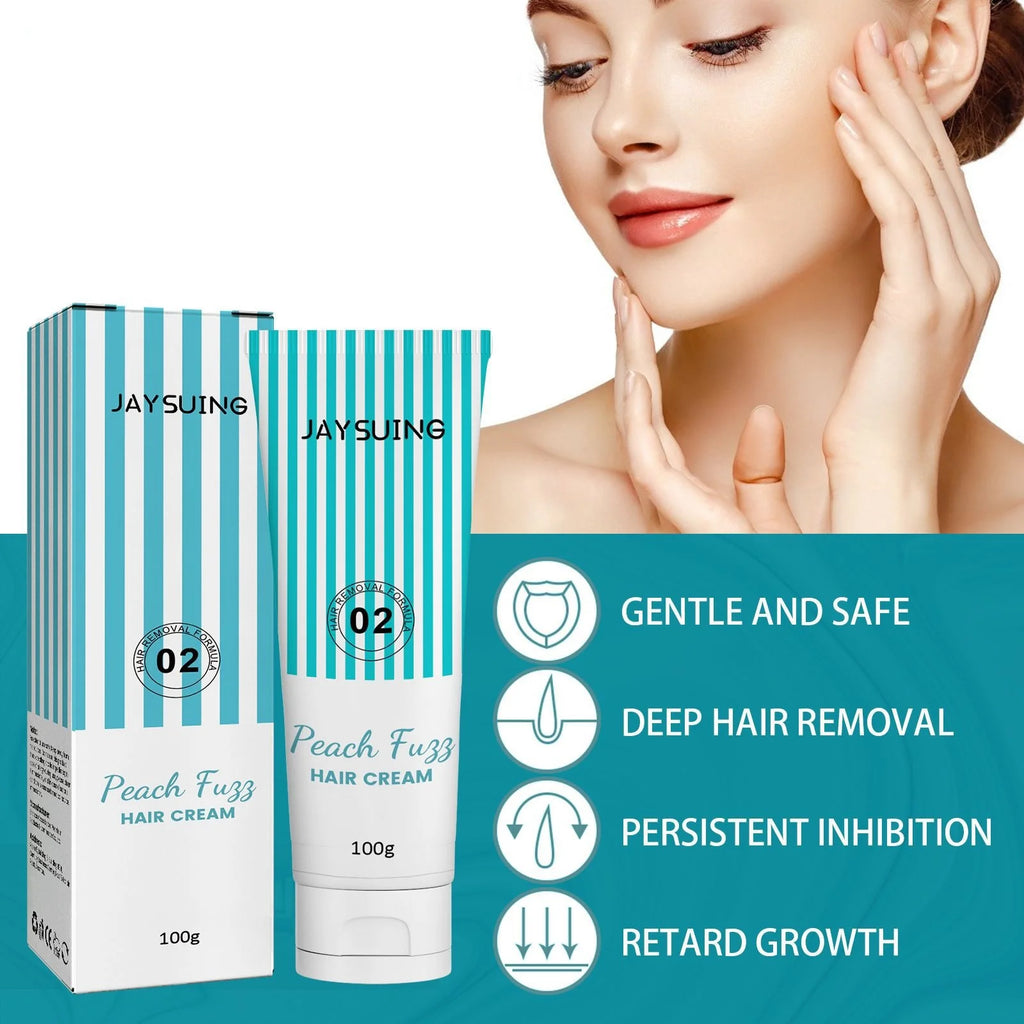 Facial Hair Remover Cream Lip Painless Depilatory Hair Growth Inhibitor Gentle Soothing Moisturizing Permanent Epilator Cream