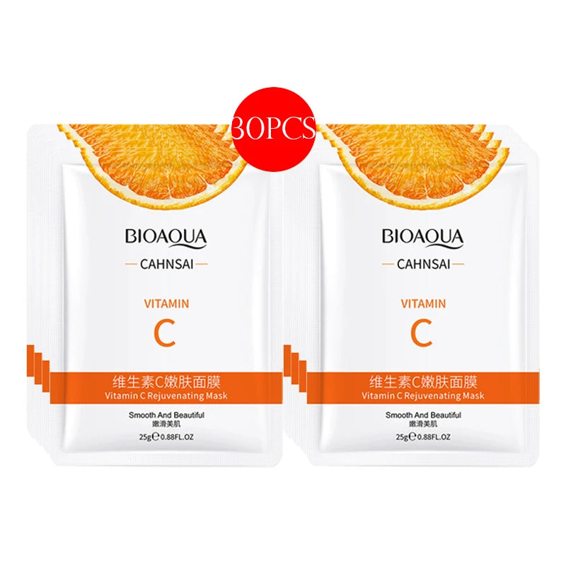 30pcs BIOAQUA skincare Face Masks Women Face skin care Sheet Mask Moisturizing Anti-wrinkle Hydrating Snail Korean Facial Mask
