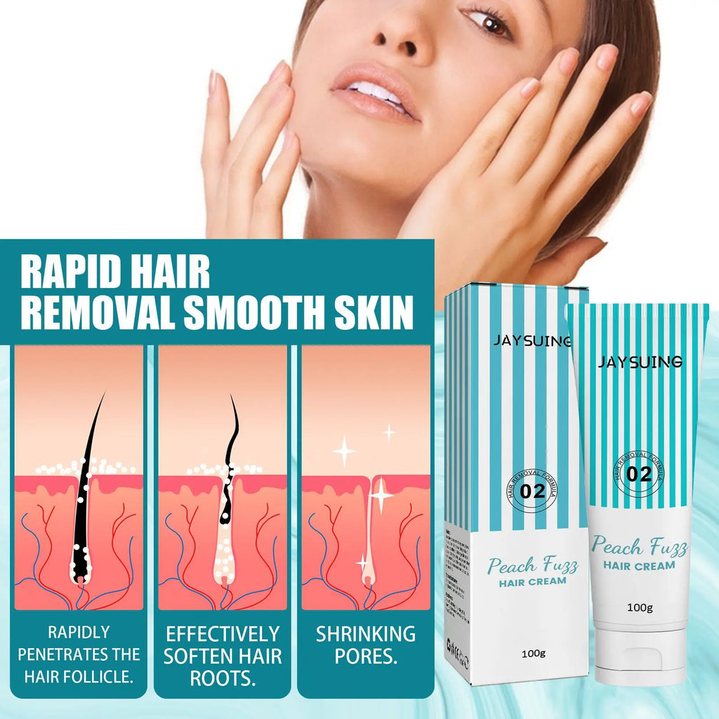 Facial Hair Remover Cream Lip Painless Depilatory Hair Growth Inhibitor Gentle Soothing Moisturizing Permanent Epilator Cream