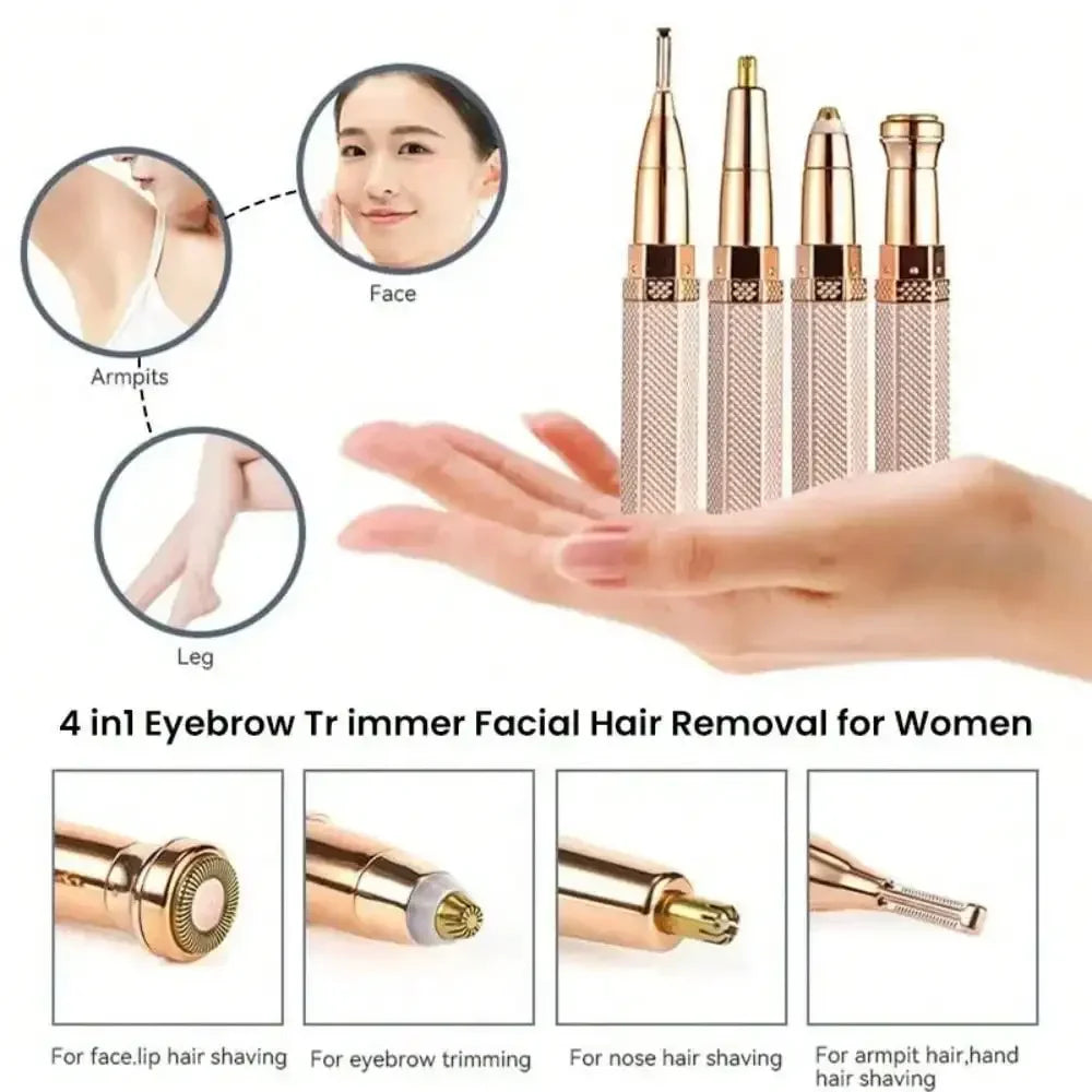 LuxyTrim 5-in-1 Electric Hair Removal for Women | Painless Facial & Body Hair Trimmer